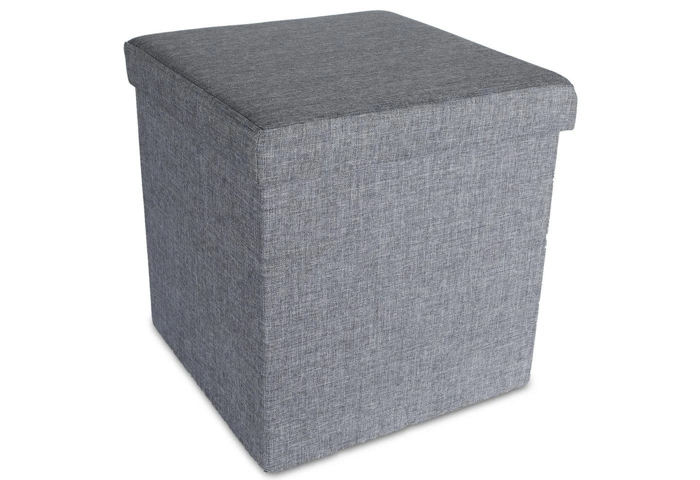 Home4Living Sitztruhe faltbar mit Stauraum grau/orange - Bild 2