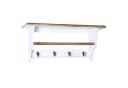 Home4Living Wandgarderobe Weiß Landhausstil mit 4 Haken und Ablage Bild 2