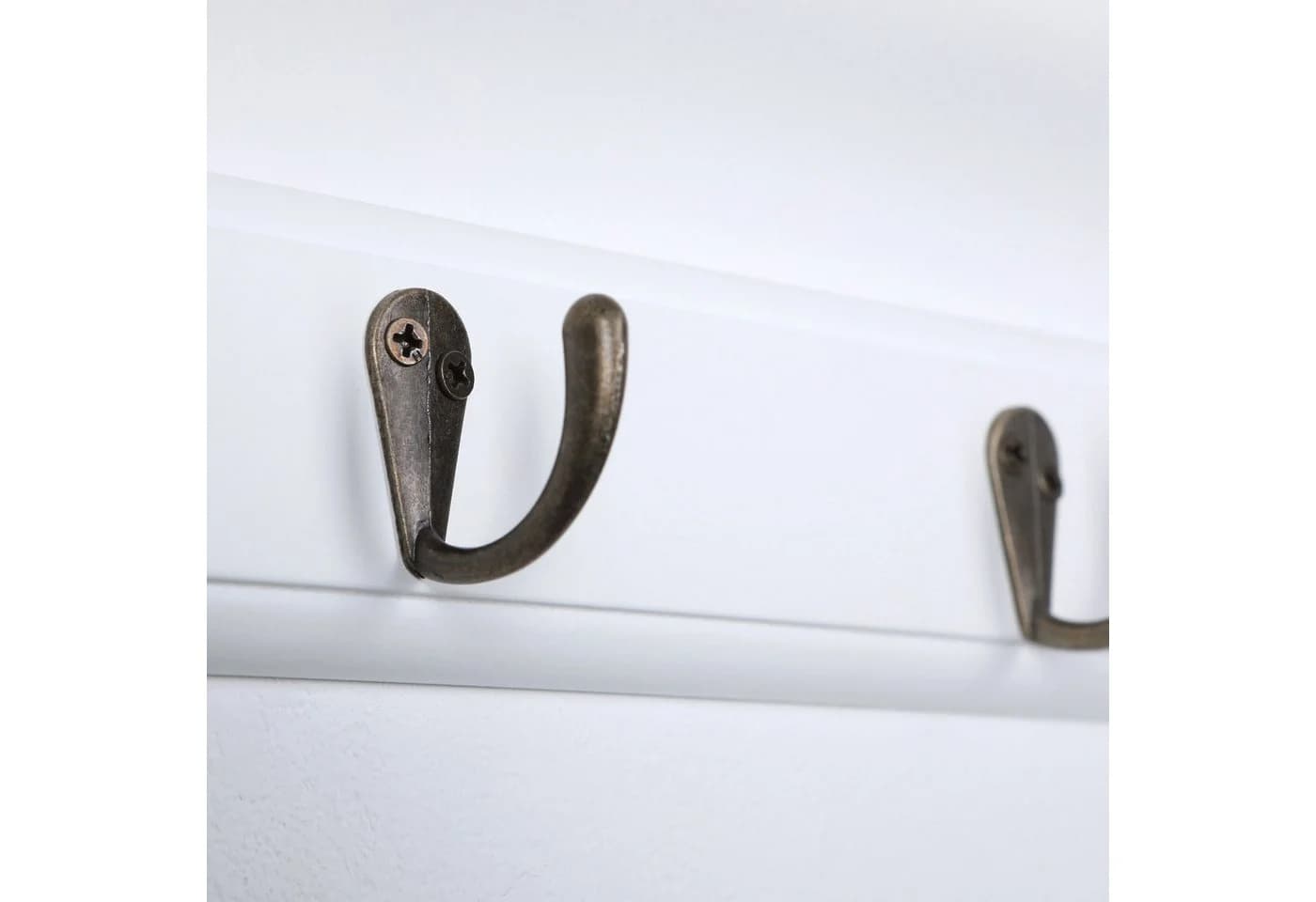 Home4Living Wandgarderobe Weiß Landhausstil mit 4 Haken und Ablage - Bild 3