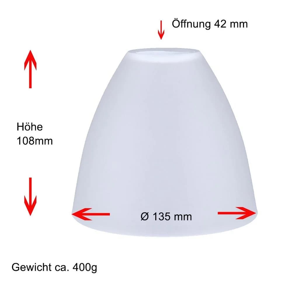 Home4Living Lampenschirm Ersatzglas Ø 135mm Satiniert
