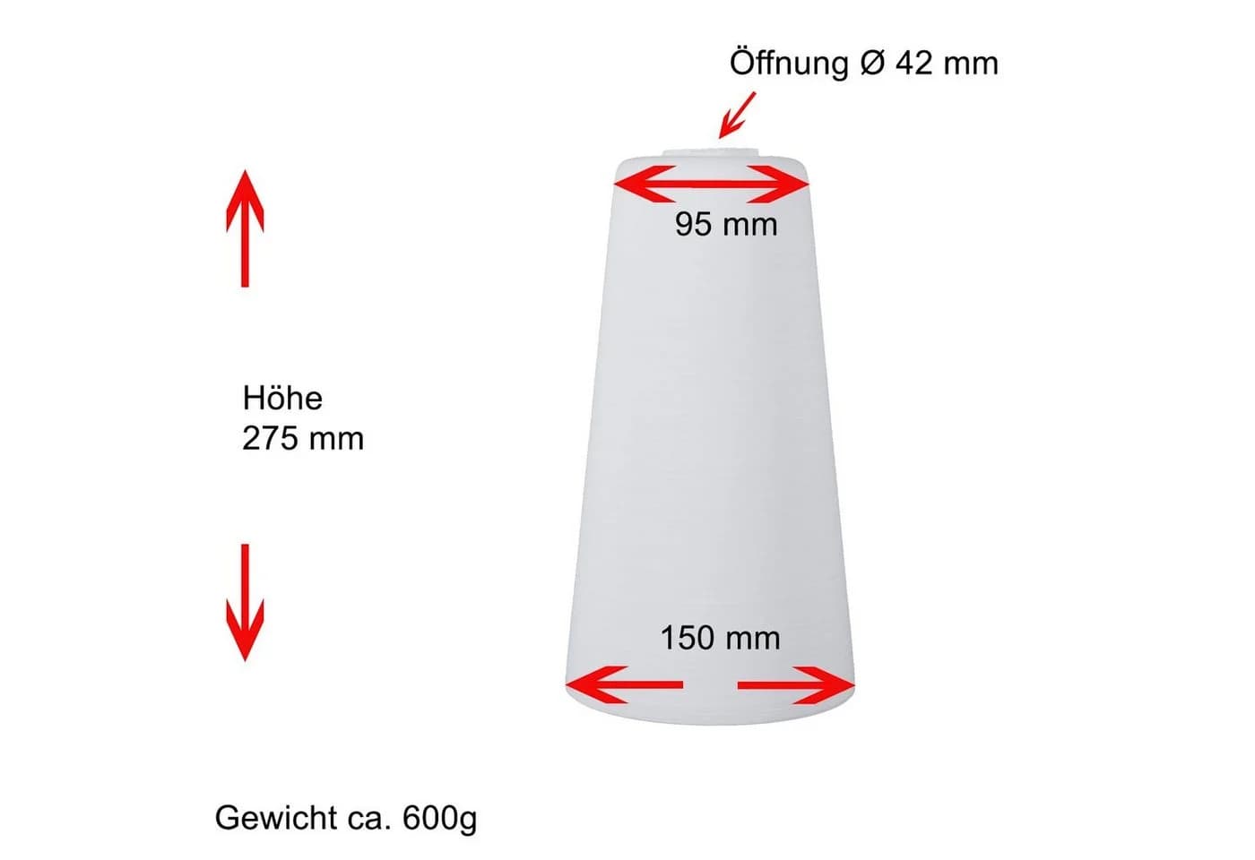 Home4Living Lampenschirm Lampenglas Weiß Gewischt Ø 100-150 Ersatzglas E27 Dekorativ