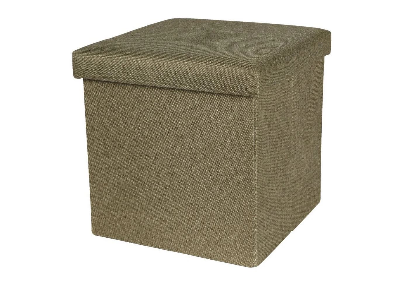Home4Living Sitztruhe Sitzbox Sitzwürfel Sitzhocker Stoffbox Textilbox Hocker Grün - Bild 2