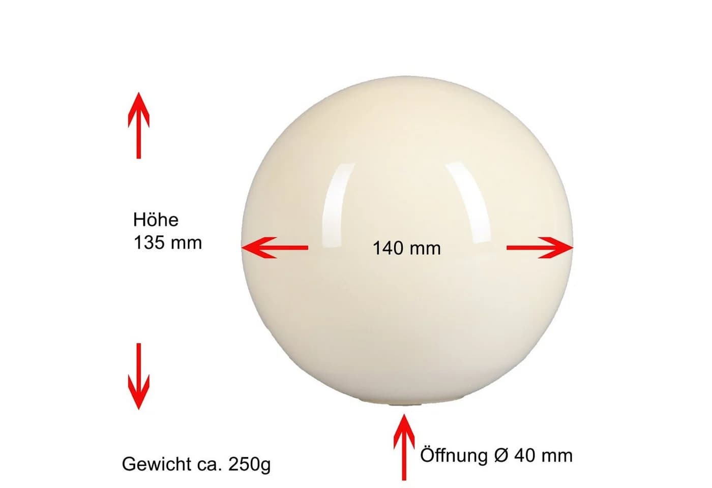 Home4Living Lampenschirm Kugelglas Beige E14