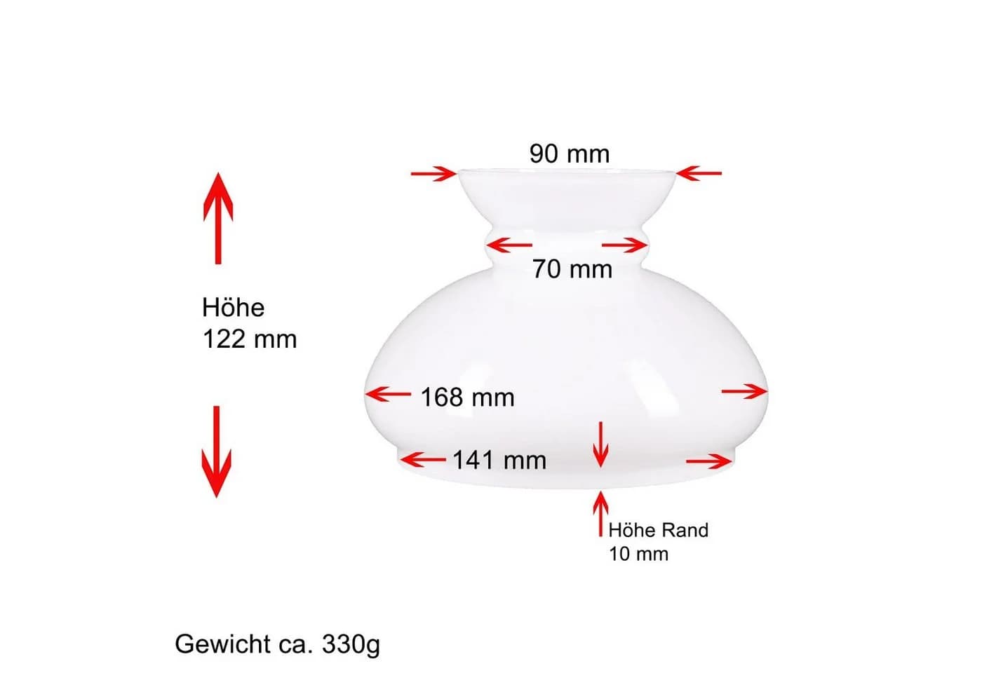 Home4Living Lampenschirm Opalglas Weiß Ø 141mm