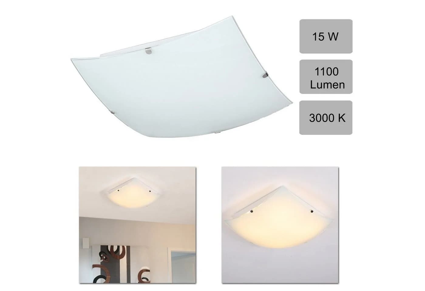 Home4Living LED Deckenleuchte LORENZ Weiß Modern - Bild 2