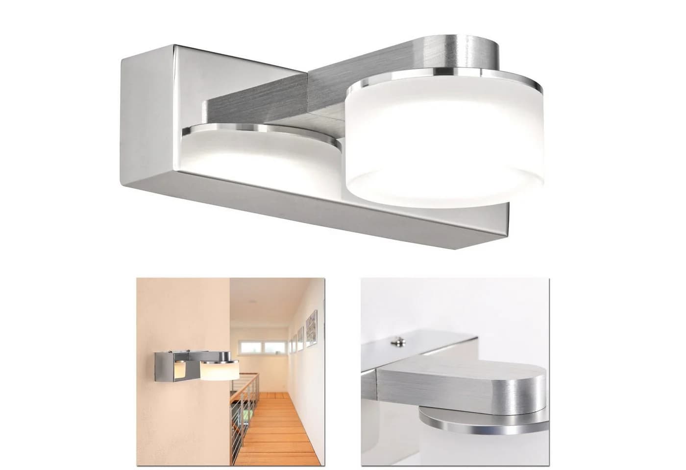 Home4Living Wandleuchte LED 2,7W Chrom Modern - Bild 2