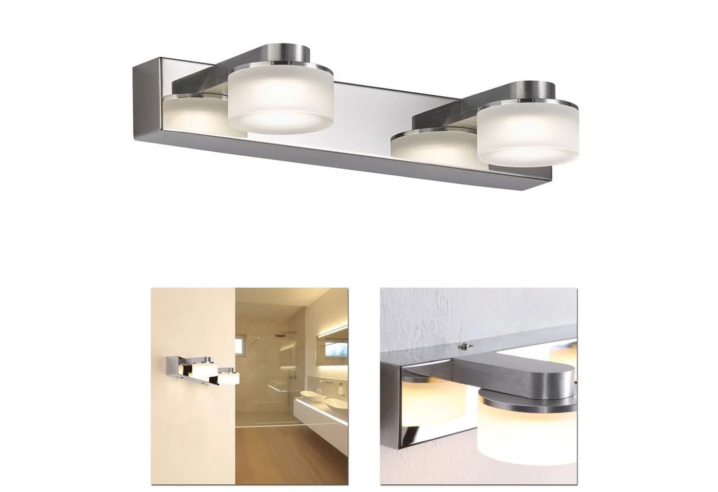 Home4Living LED Wandleuchte 2-flg. Badleuchte Chrom Modern - Bild 2