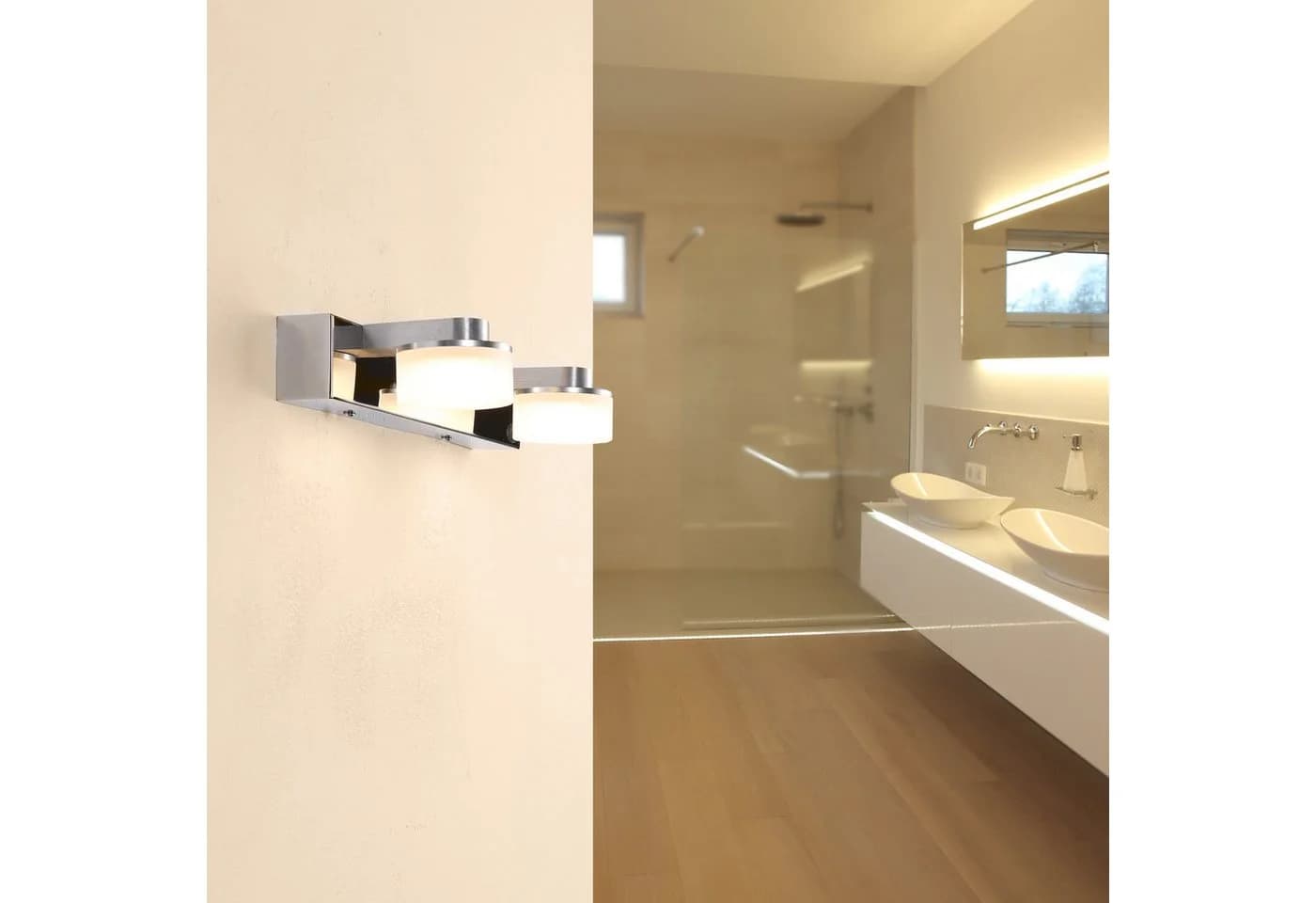 Home4Living LED Wandleuchte 2-flg. Badleuchte Chrom Modern - Bild 3
