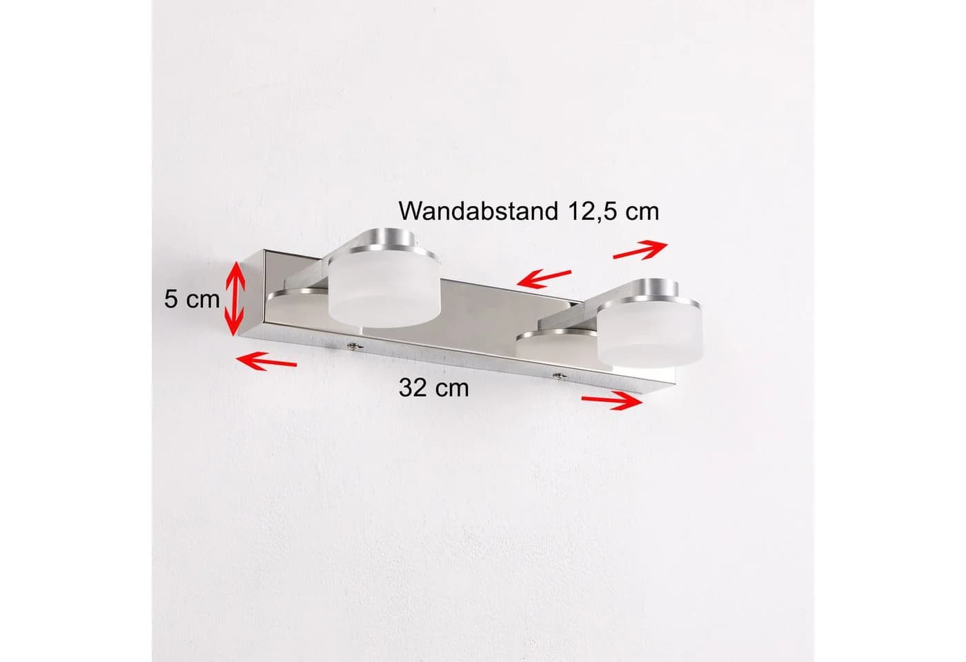 Home4Living LED Wandleuchte 2-flg. Badleuchte Chrom Modern - Bild 5