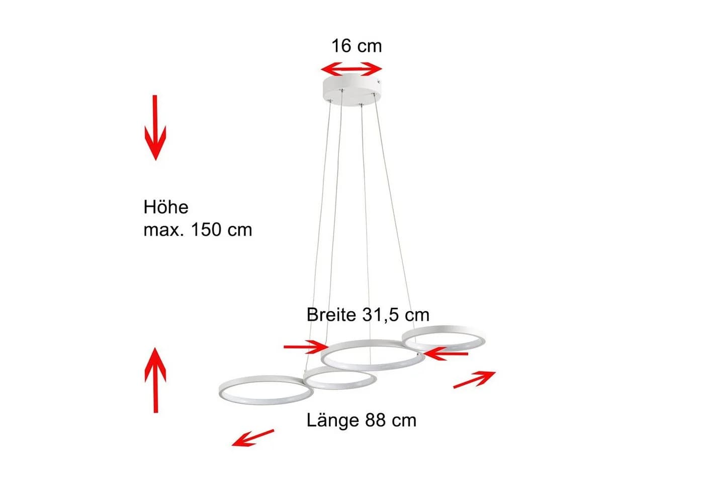 Home4Living Pendelleuchte LED Pendellampe Modern 31W Hängeleuchte Esszimmer Dimmbar - Bild 5