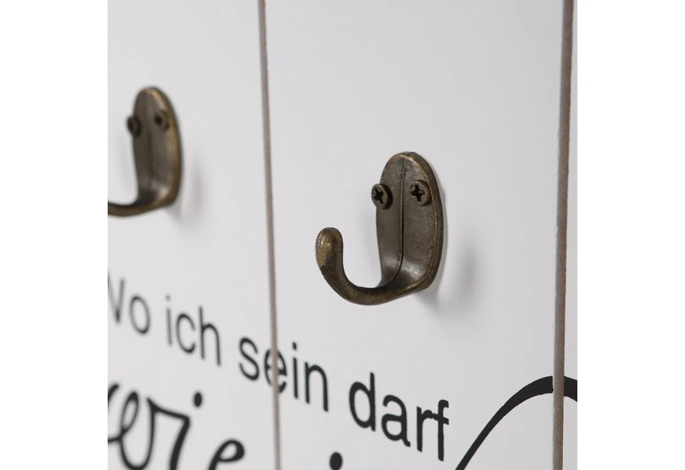 Home4Living Wandgarderobe „Wo die Liebe wohnt“ Weiß Rustikal - Bild 4