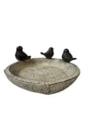 Home4Living Vogeltränke Vogelbad Steinoptik Hellbeige mit 3 Vögeln Bild 2
