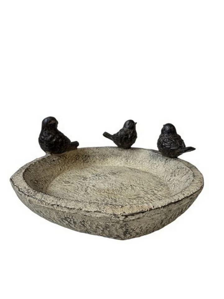 Home4Living Vogeltränke Vogelbad Steinoptik Hellbeige mit 3 Vögeln - Bild 2