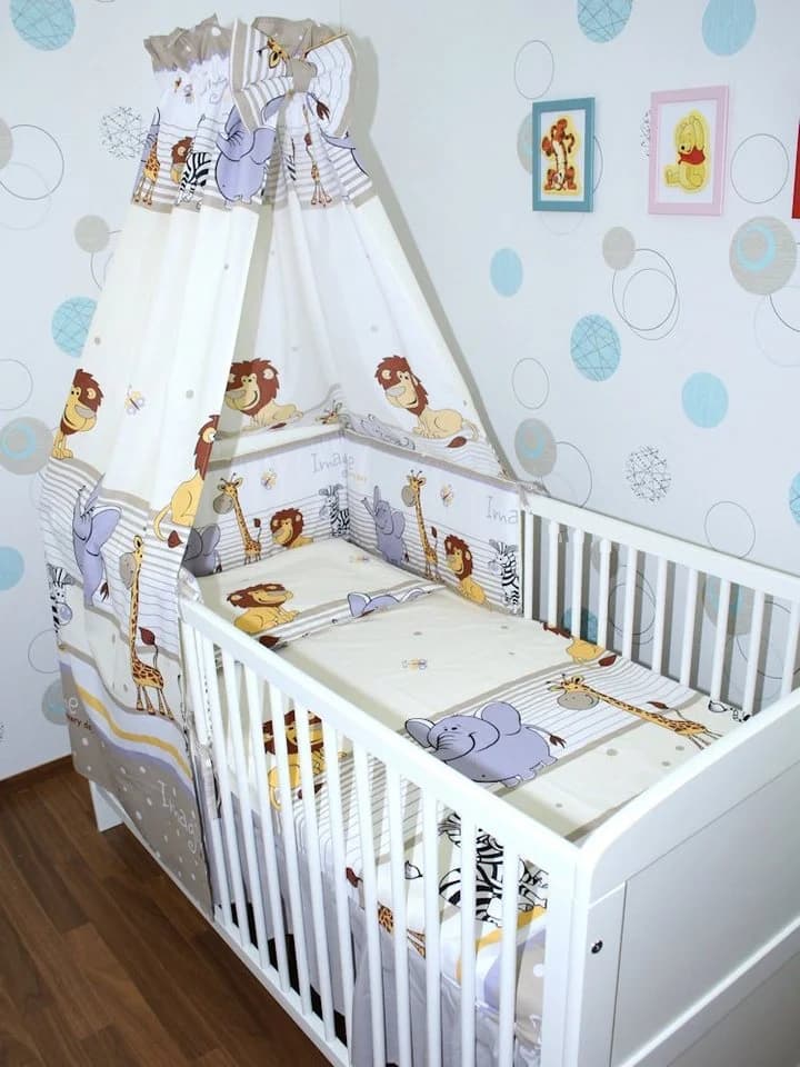 Primawela Babybettwäsche Set 6-tlg. Safari Beige mit Himmel & Nestchen - Bild 2
