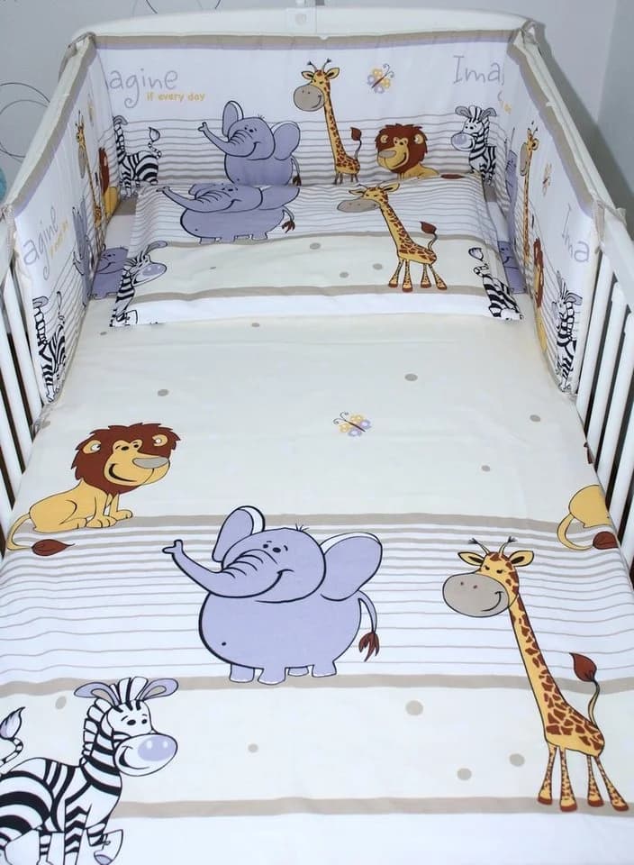 Primawela Babybettwäsche Set 6-tlg. Safari Beige mit Himmel & Nestchen - Bild 3