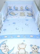 Primawela Babybettwäsche 6-teiliges Set mit Vollstoff Himmel blau Bild 1