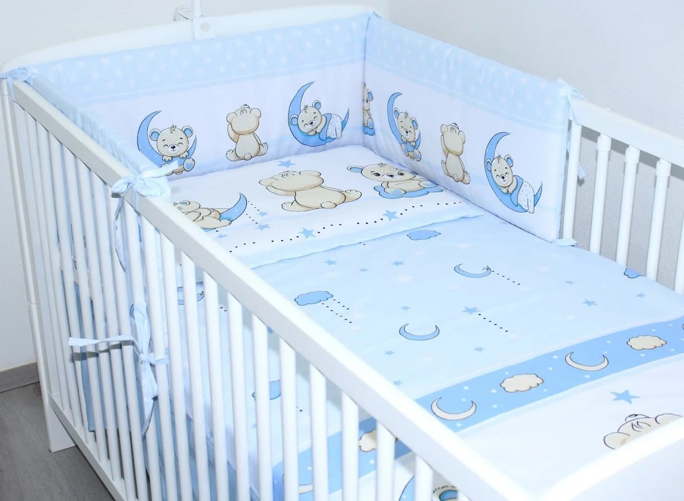 Primawela Babybettwäsche 6-teiliges Set mit Vollstoff Himmel blau - Bild 3