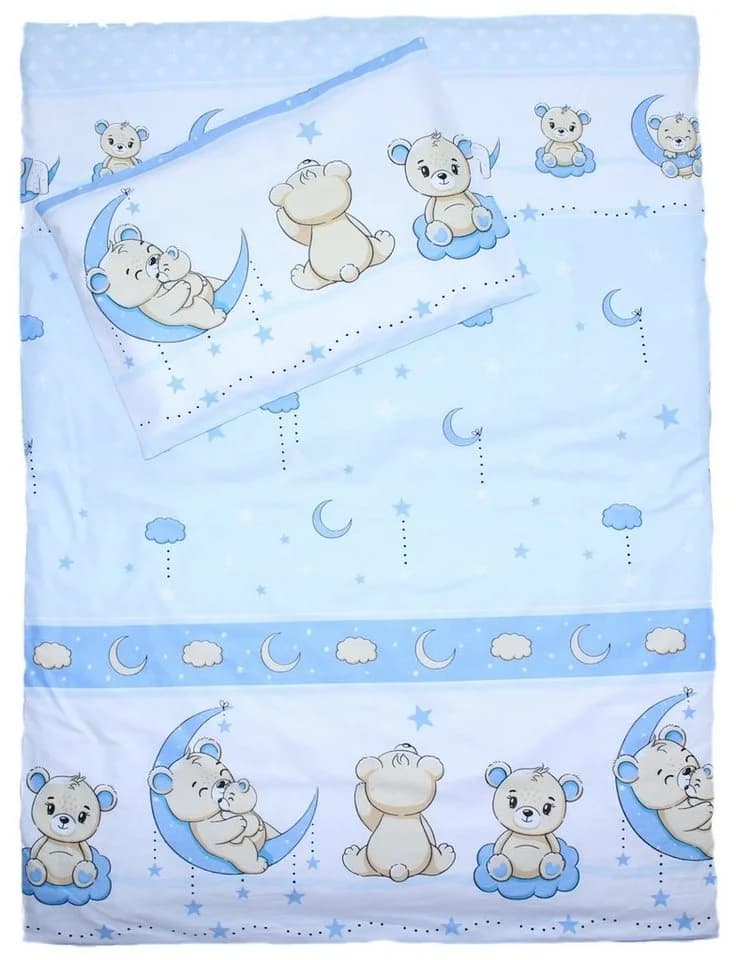 Primawela Babybettwäsche 6-teiliges Set mit Vollstoff Himmel blau - Bild 4