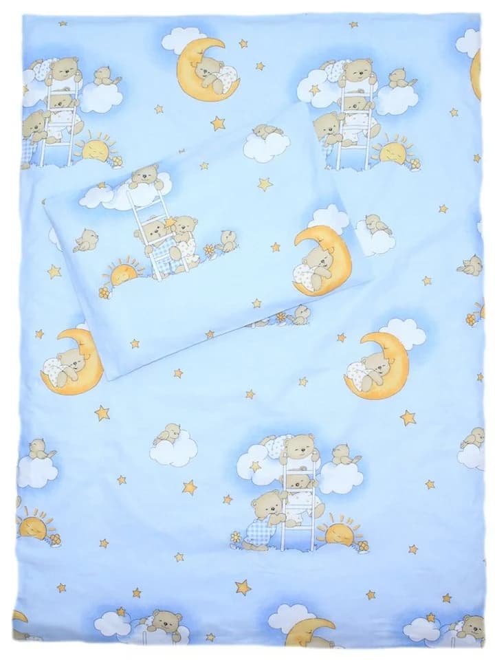Primawela Babybettwäsche Set 7-teilig mit Himmel Blau Baumwolle