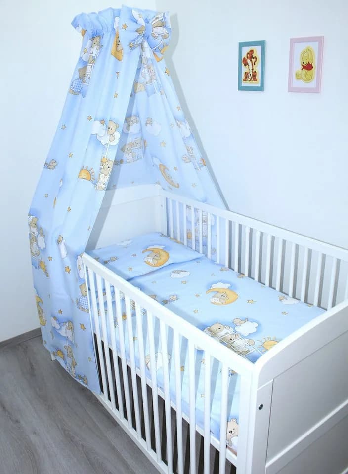 Primawela Babybettwäsche Set 7-teilig mit Himmel Blau Baumwolle - Bild 2