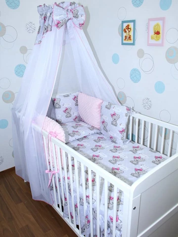 Primawela Babybettwäsche-Set Minky mit Nestchen & Chiffon-Himmel - Bild 2