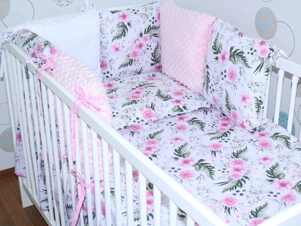 Primawela Babybettwäsche Bettset MINKY - 6 x Kissen - Nestchen Chiffon Himmel