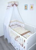 Primawela Babybettwäsche 6-teiliges Set mit Chiffon Himmel und Nestchen Braun Bild 2