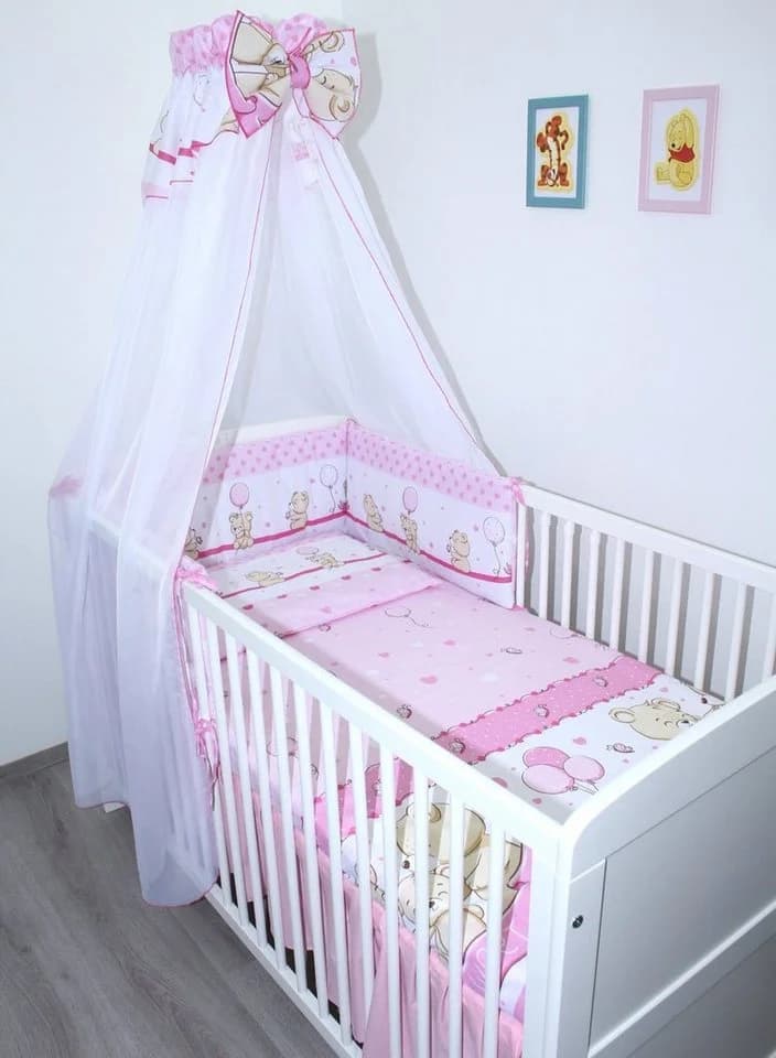 Primawela Babybettwäsche 6-tlg. Set mit Chiffonhimmel Rosa - Bild 2