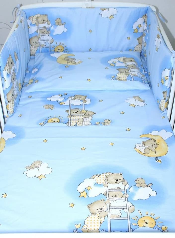 Primawela Babybettwäsche 6-teiliges Set mit Chiffonhimmel Blau - Bild 3