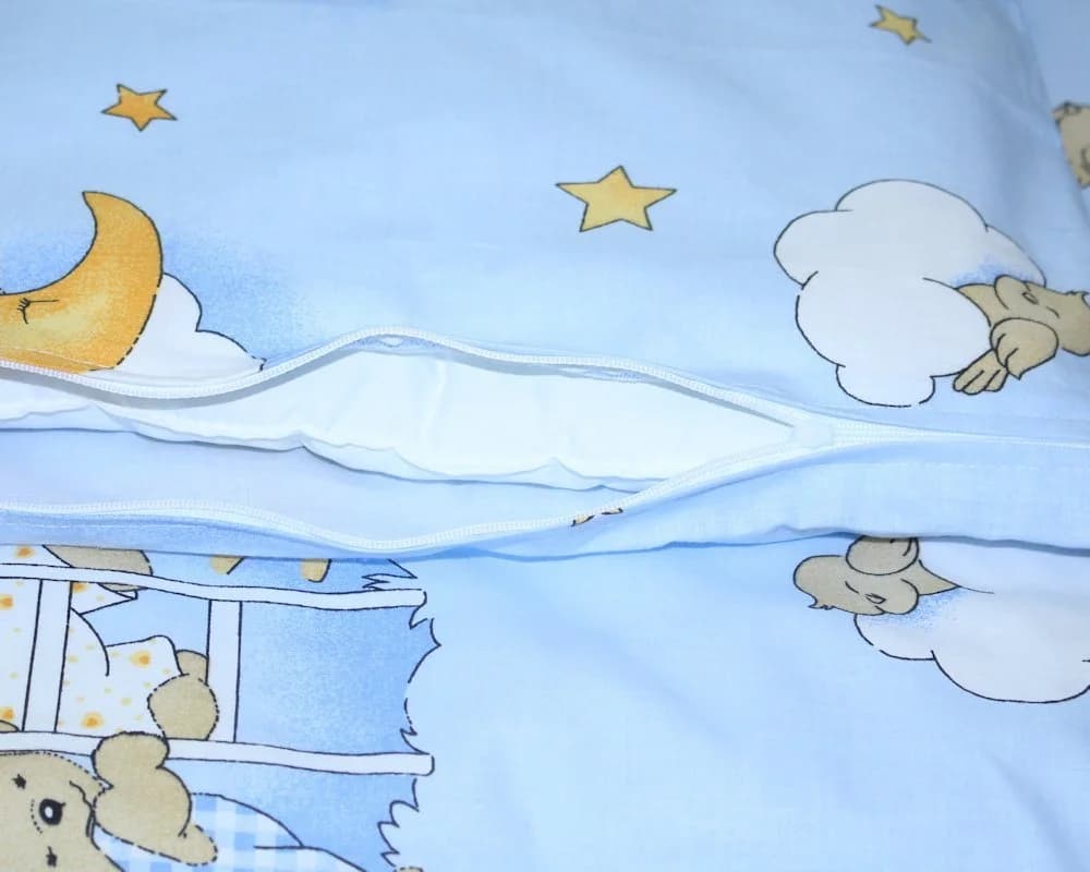 Primawela Babybettwäsche 6-teiliges Set mit Chiffonhimmel Blau - Bild 5