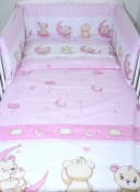 Primawela Babybettwäsche Set 6-tlg. Rosa mit Chiffon Himmel Bild 1