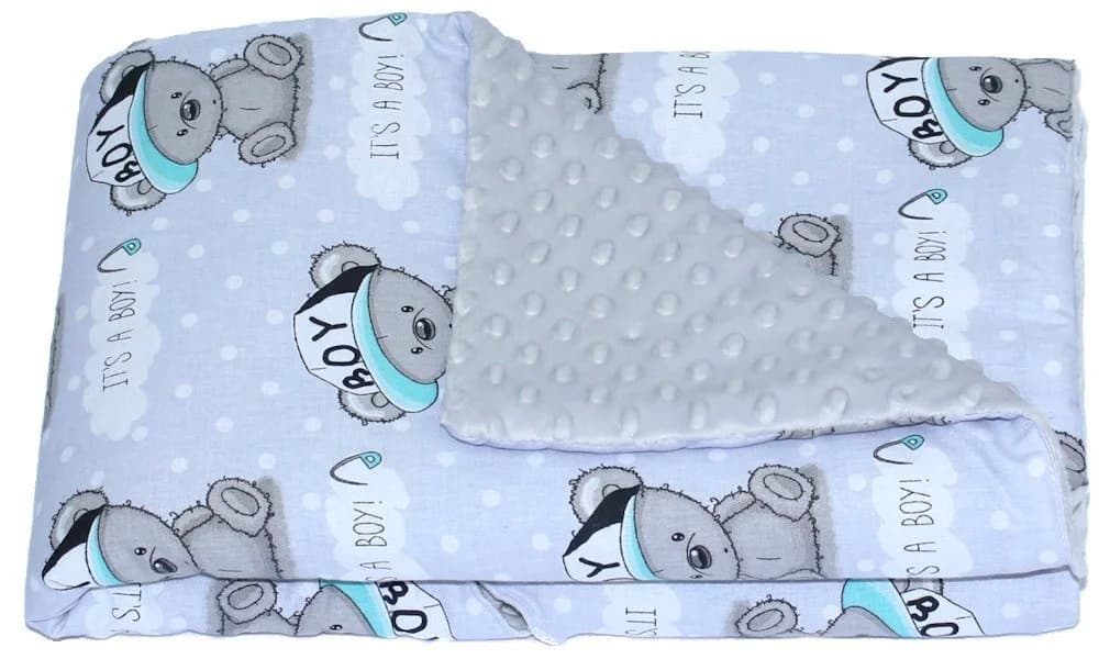 Primawela Babydecke Wende Einschlagdecke Minky mit Kapuze Babyschale Grau