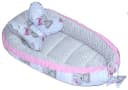 Primawela Bettnestchen Baby Minky Set Rosa mit Kissen und Decke Bild 1