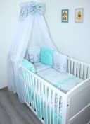 Primawela Babybettwäsche Set Minky 6-tlg. Himmelblau mit Nestchen & Himmel Bild 2