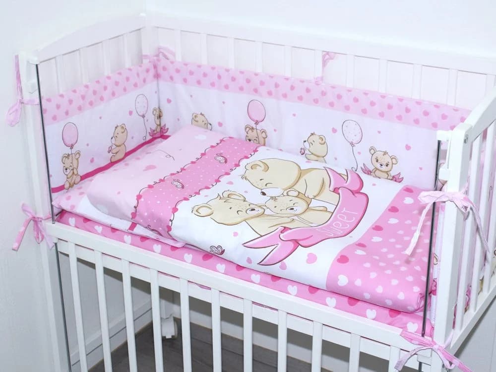 Primawela 6-teiliges Baby-Bettwäsche-Set Rosa für Beistellbett - Bild 2