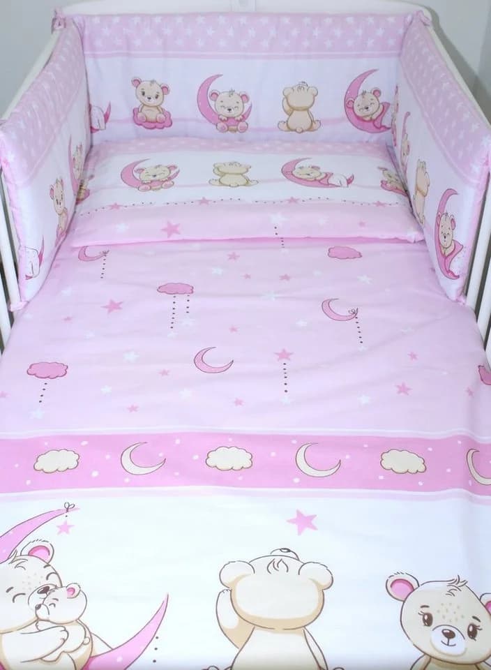 Primawela Babybettwäsche 3-teilig Rosa mit Nestchen