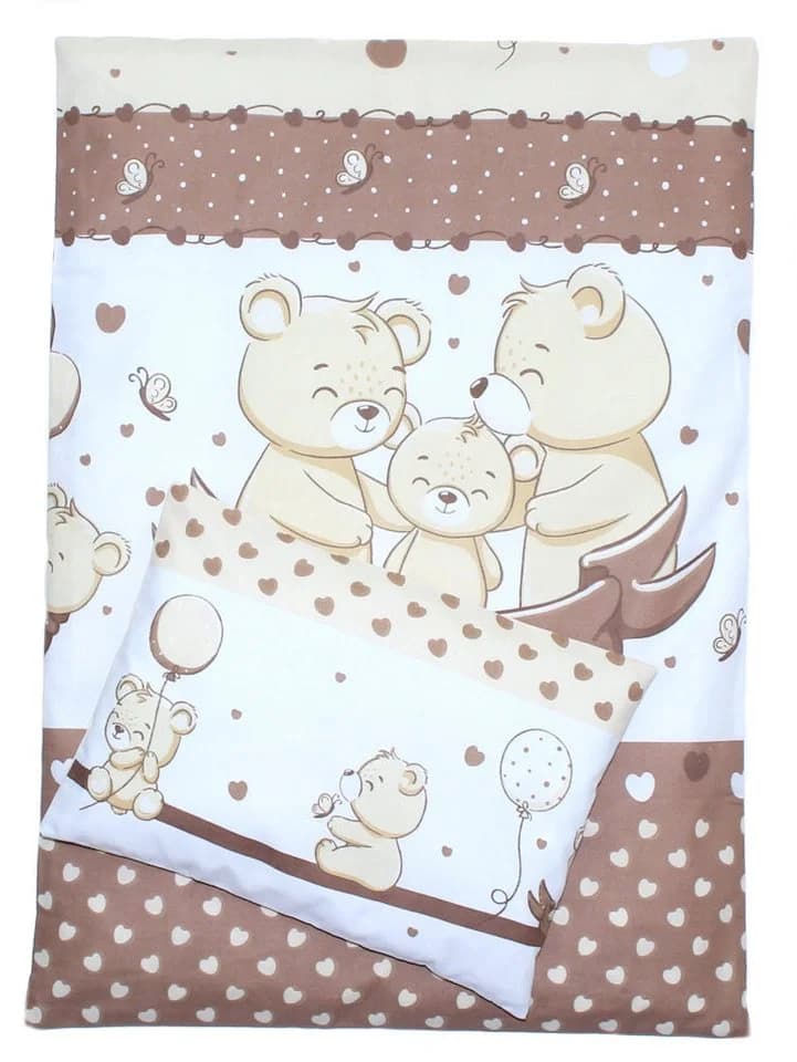 Primawela Babybettwäsche Kinderwagenset 4-teilig Braun Baumwolle - Bild 2