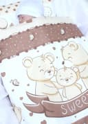 Primawela Babybettwäsche Kinderwagenset 4-teilig Braun Baumwolle Bild 3