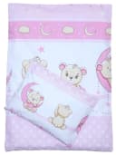 Primawela Kinderwagen-Bettwäsche-Set 4-teilig Rosa Baumwolle Bild 2