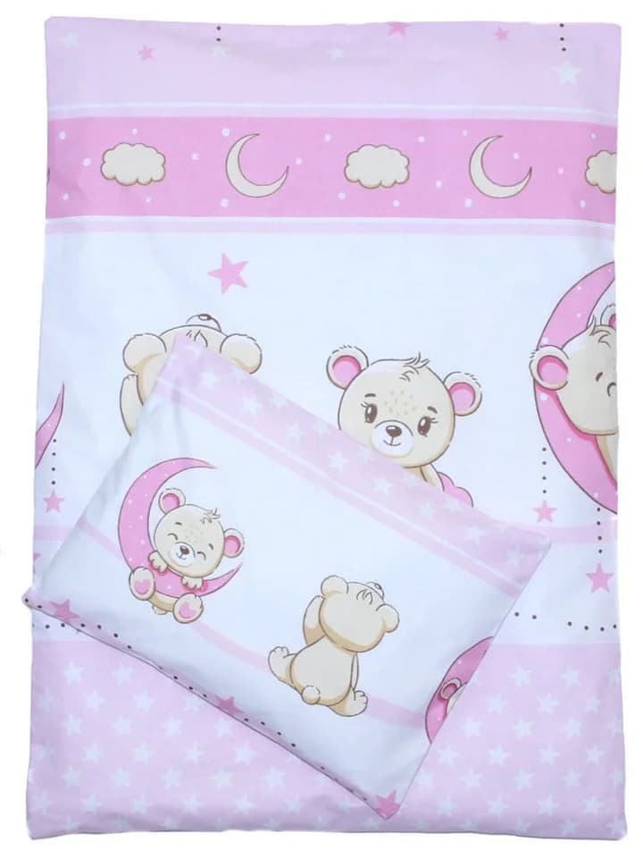 Primawela Kinderwagen-Bettwäsche-Set 4-teilig Rosa Baumwolle - Bild 2