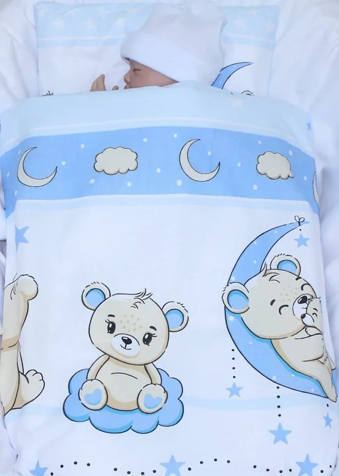 Primawela Babybettwäsche Kinderwagenset 2-teilig Blau