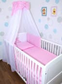 Primawela Babybettset 6-teilig Rosa mit Chiffonhimmel Bild 2