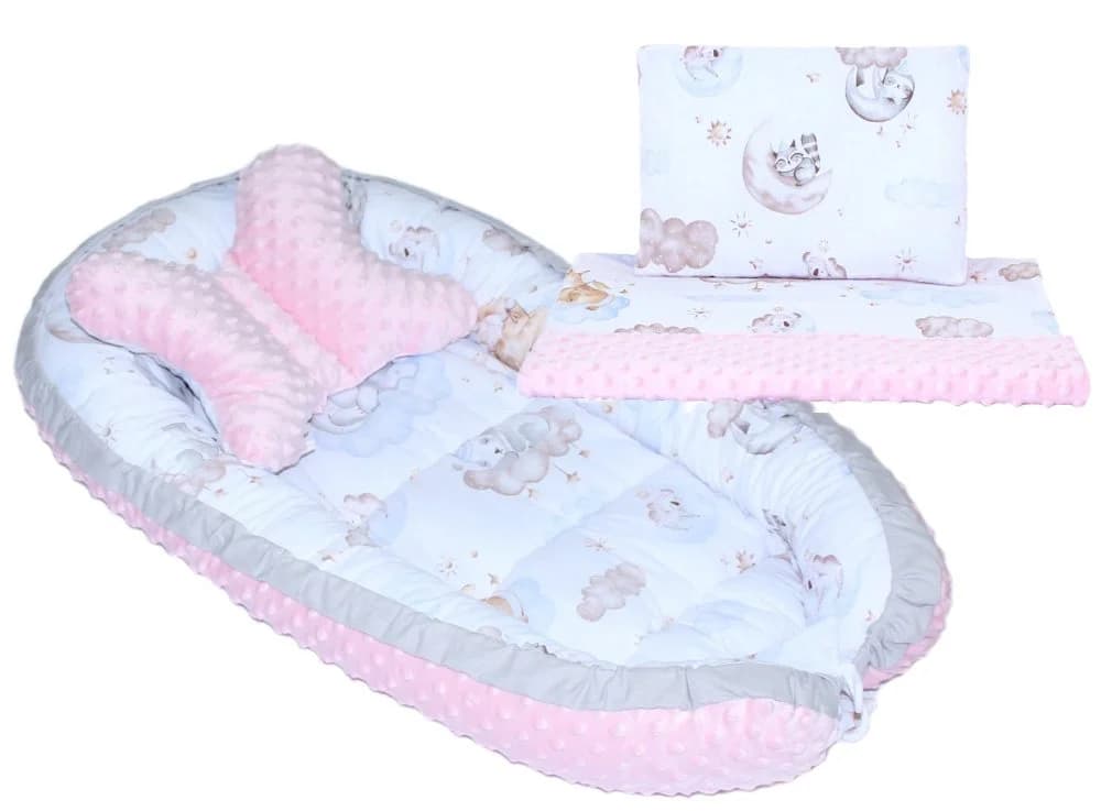 Primawela Bettnestchen Baby MINKY Nestchen Kokon mit Schmetterlingkissen Grau - Bild 2