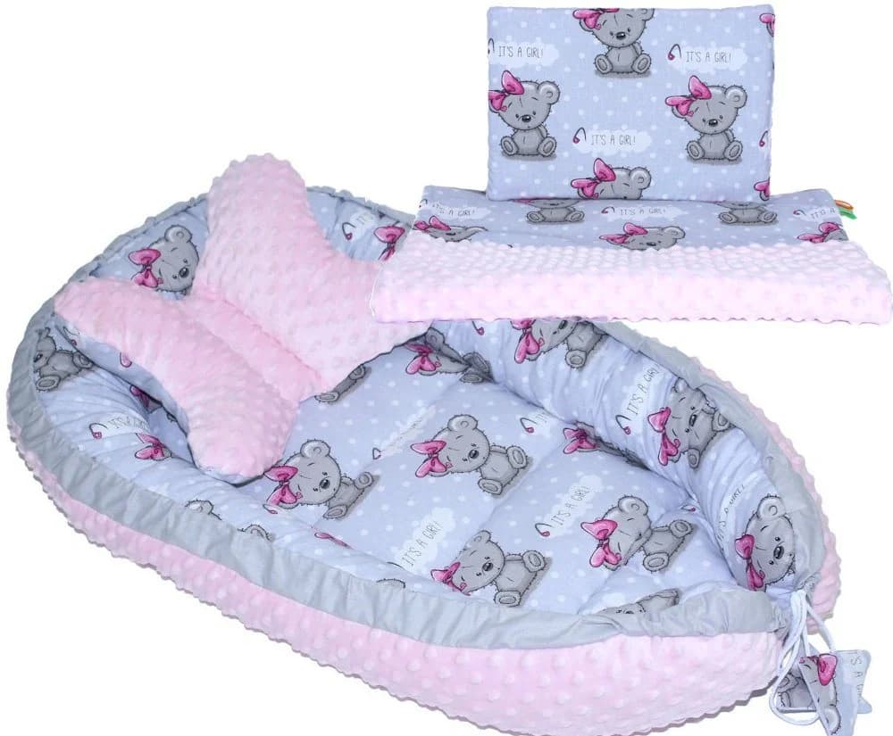Primawela Bettnestchen Baby MINKY Nestchen Kokon mit Schmetterlingkissen Rosa - Bild 2