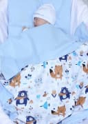 Primawela Babydecke Waffelpiqué Baumwolle Kuscheldecke Kinderwagendecke Blau Bild 2