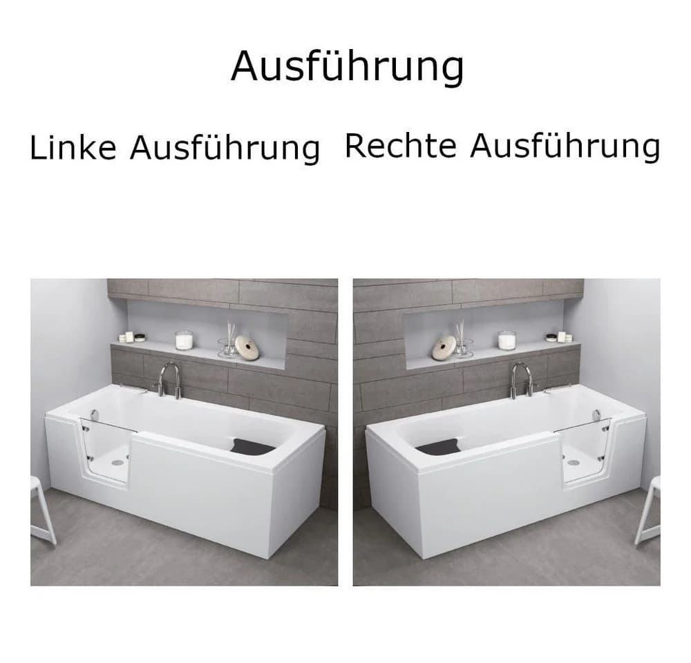 Dusche-24 Badewanne mit Tür PAVO Acryl Weiß Seniorenwanne - Bild 3