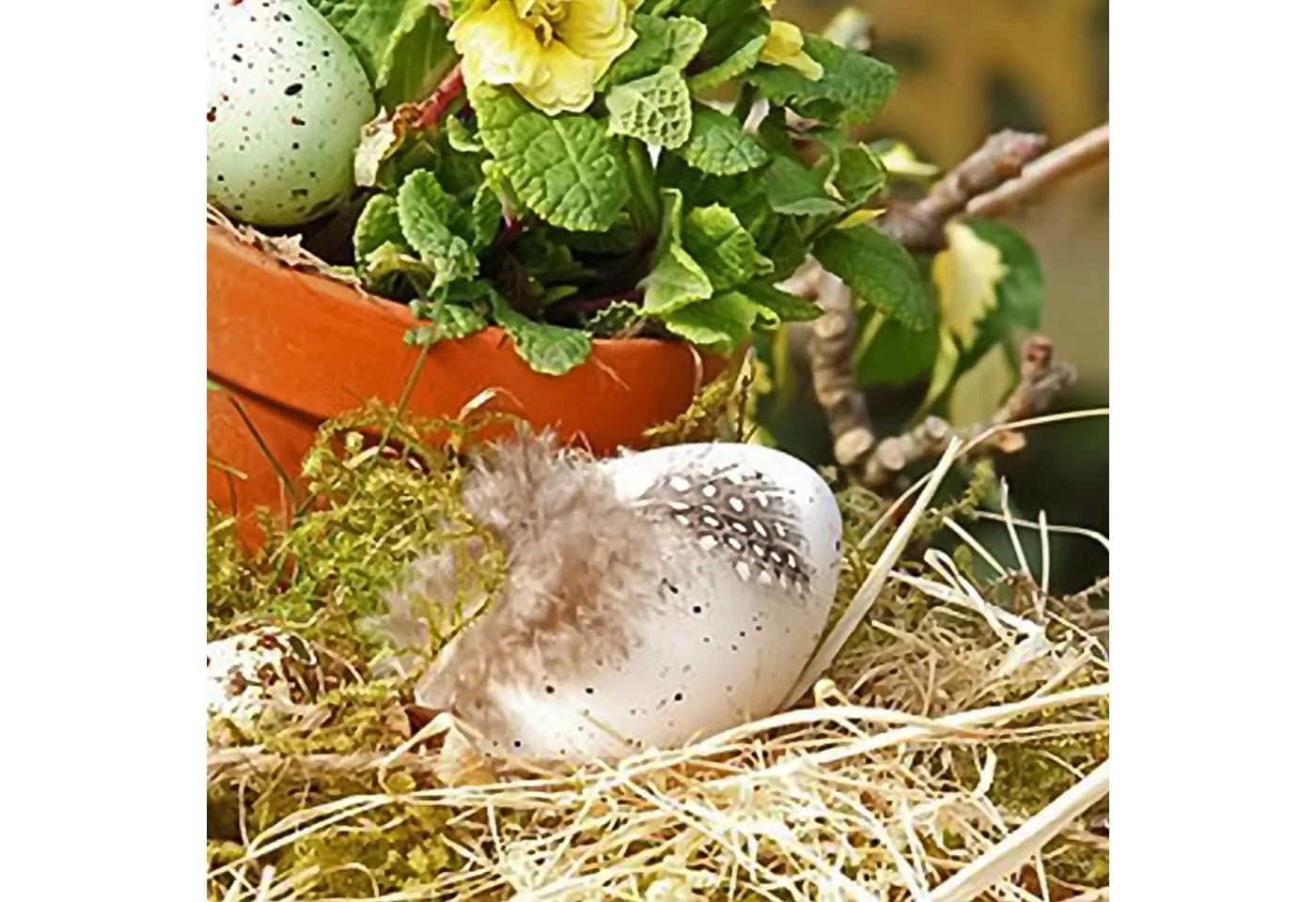 com-four Streudeko Osterdeko Basteln Holzwolle für Osterkörbe - Bild 5
