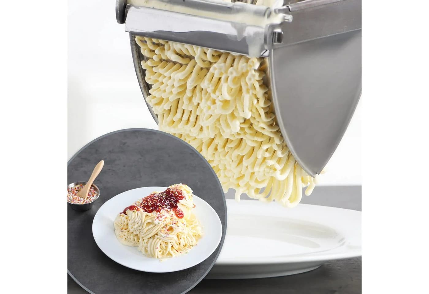 com-four Kartoffelpresse Edelstahl Spülmaschinengeeignet Silber - Bild 4