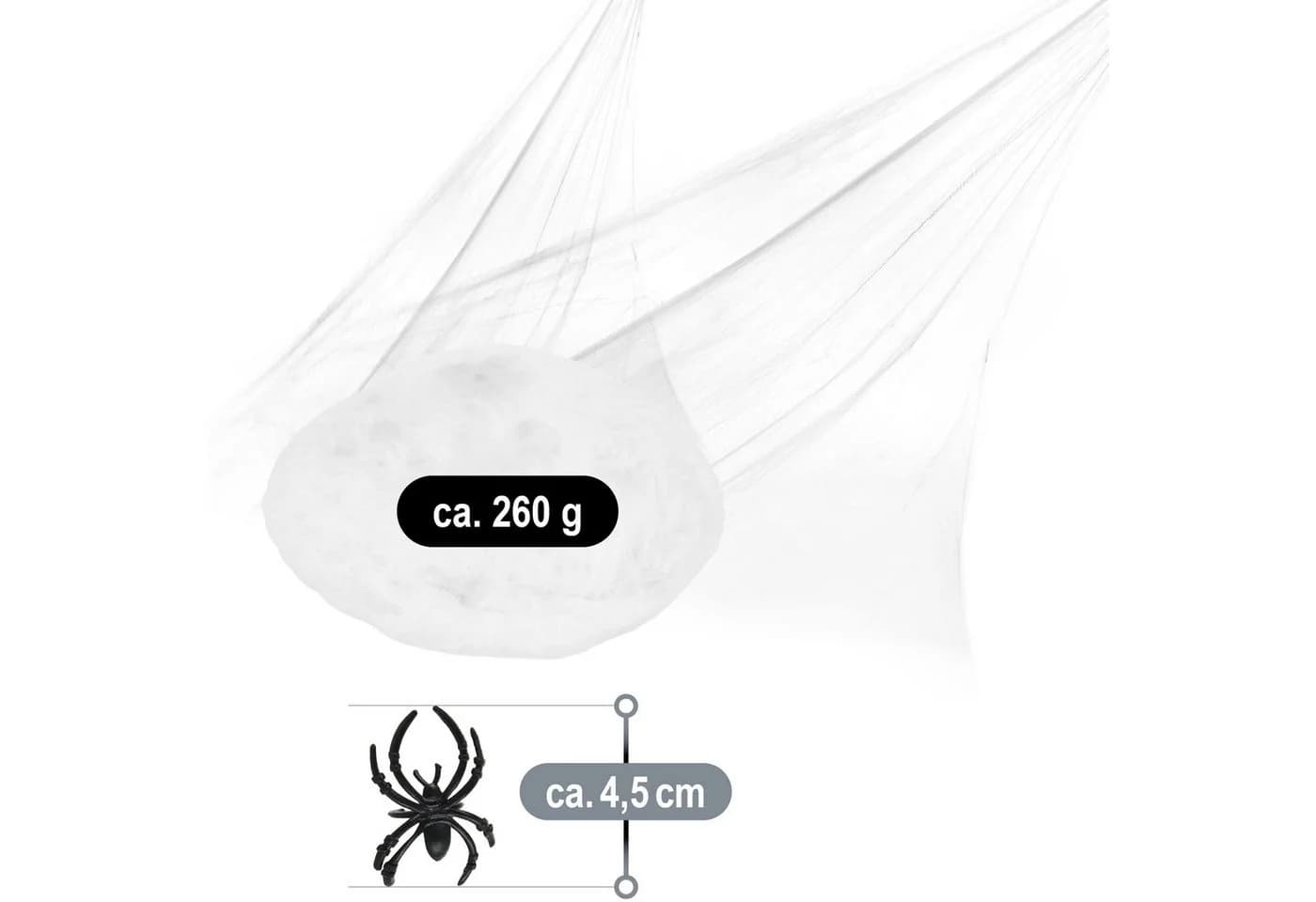 com-four Deko-Set Halloween Spinnennetz mit 66 Deko-Spinnen - Bild 5