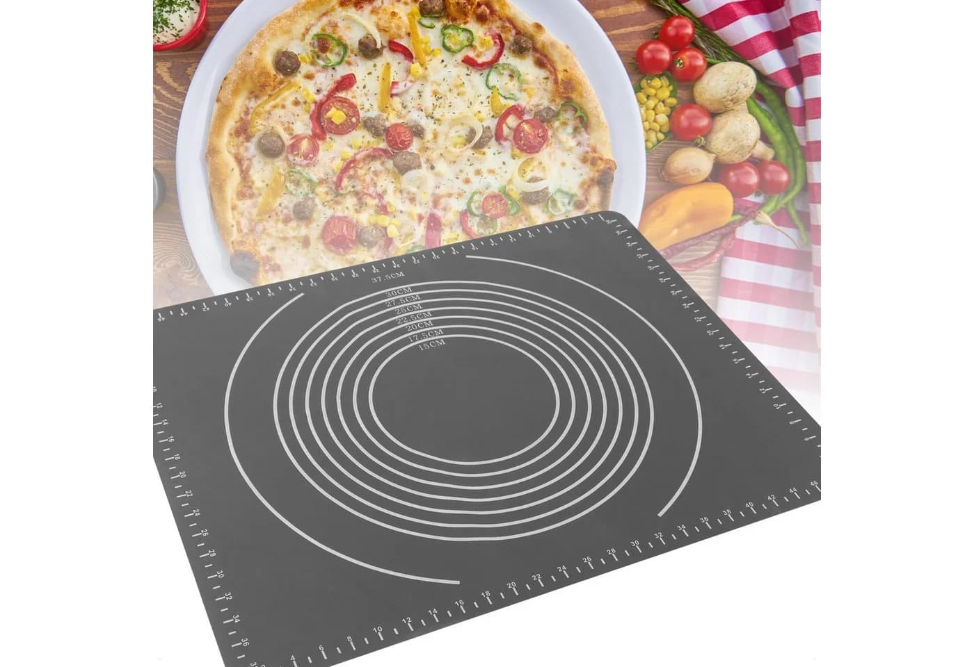 com-four Silikon Backmatte Grau Rutschfest 50x40 cm - Bild 4